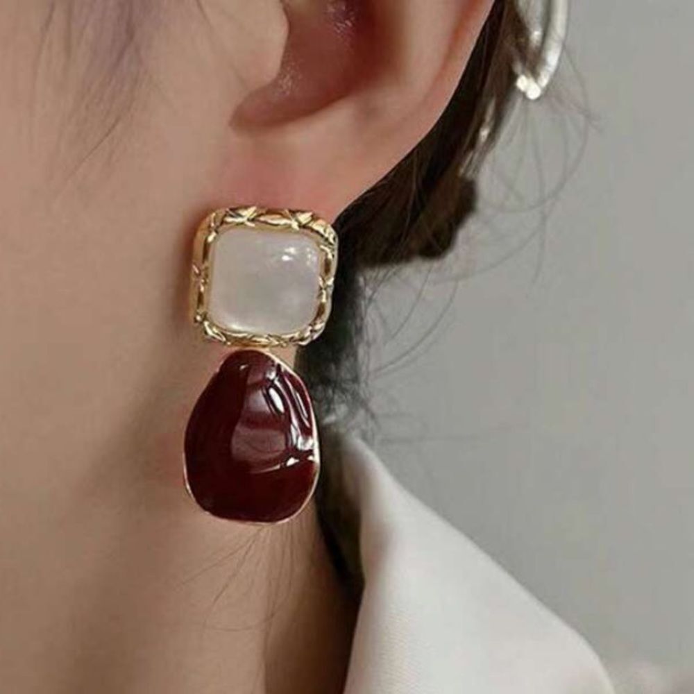 3for$20 NEW 1pair Fashionable Zinc Alloy Square Drop Earrings